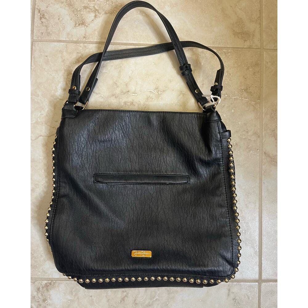 Jessica Simpson Black Shoulder Bag with Gold Studs